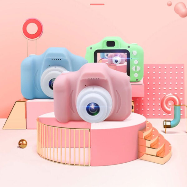Camera foto-video digitala pentru copii, roz, bleu, verde