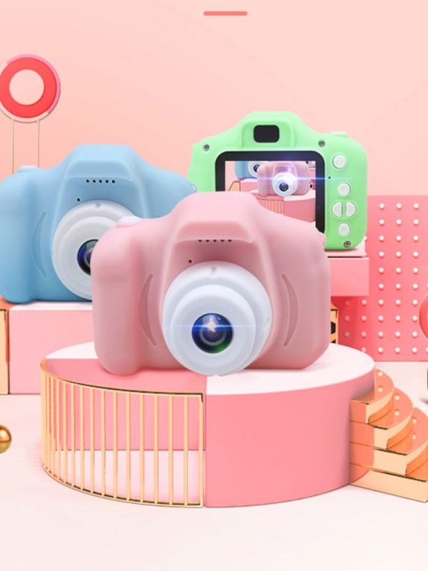 Camera foto-video digitala pentru copii, roz, bleu, verde