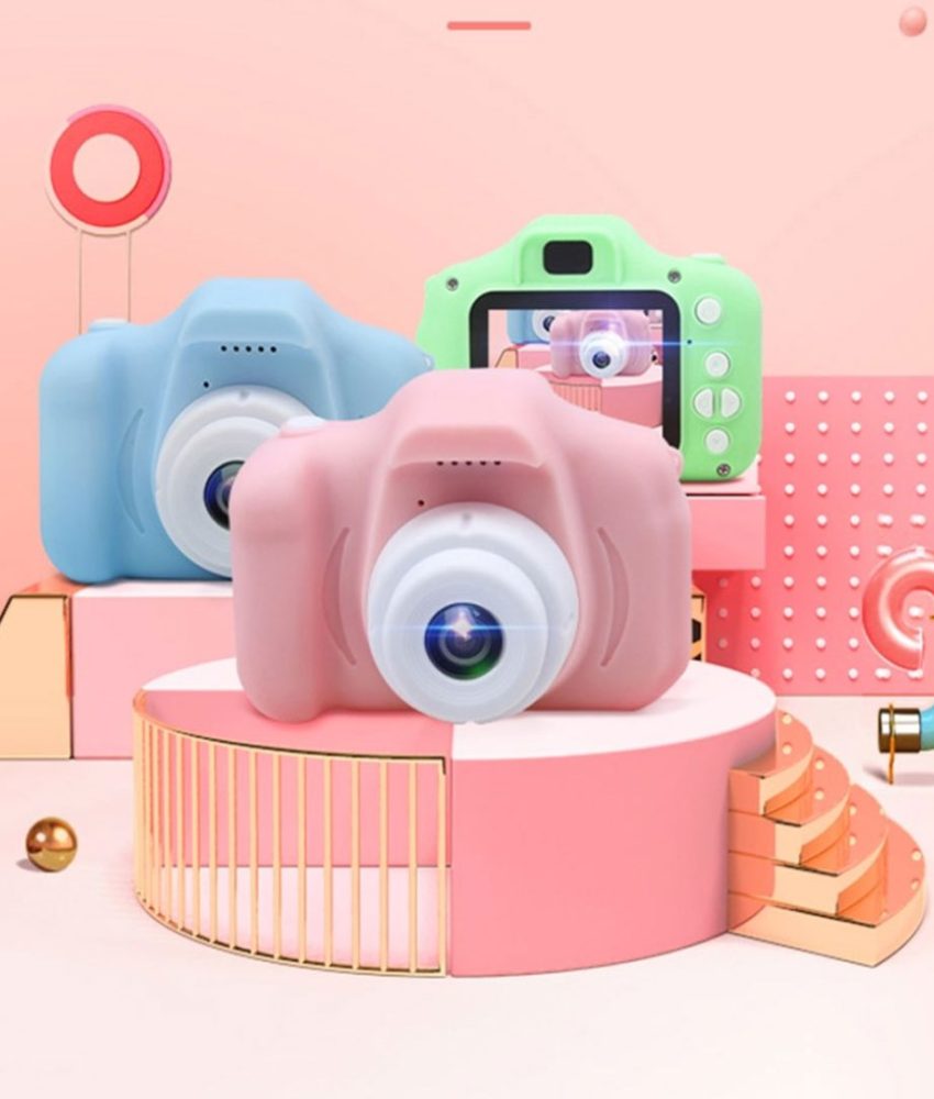 Camera foto-video digitala pentru copii, roz, bleu, verde