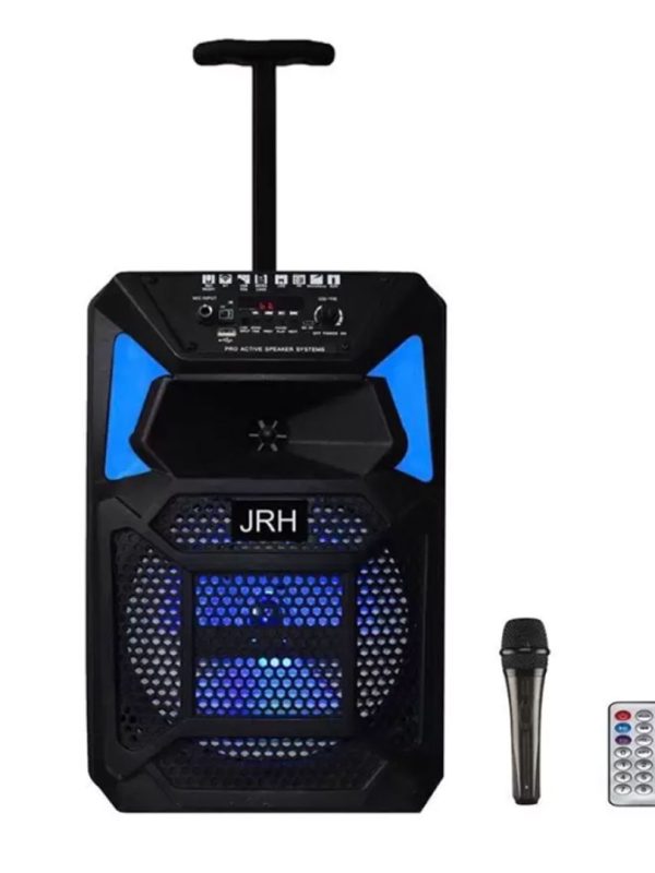 Boxa portabila tip troler JRH A88, 200 W, 2000 mAh, USB, Radio FM, Cititor USB, microfon