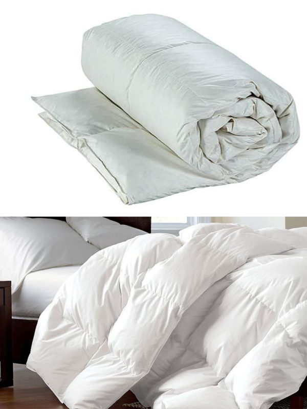 Pilota din puf de gasca 200x230 cm, umplutura puf 80%, calitatea I, tesatura din bumbac 100%