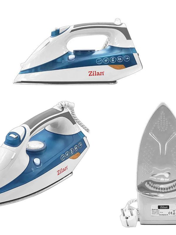 Fier de calcat cu aburi, talpa inox ZILAN ZLN-8434, 2200W, Sistem pulverizare spray, Functie anticalcar, Functie autocuratare