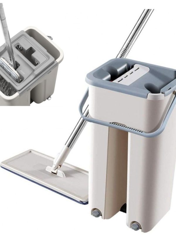 Mop profesional cu doua cuve de spalare si uscare, galeata cu storcator, talpa plata, 8l capacitate