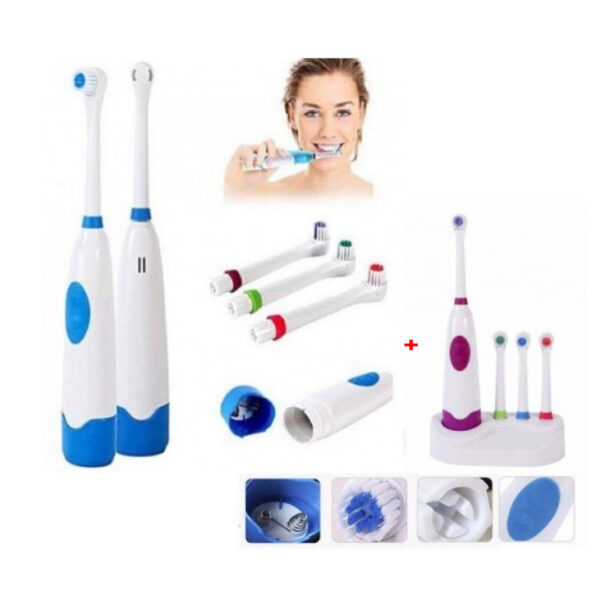 1+1 Cadou! Periuta Electrica Cu 3 Capete De Rezerva, Pentru Curatarea Dintilor!
