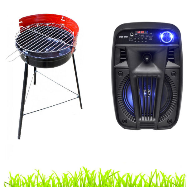Boxa Activa Bluetooth 7S-6107 200W, Difuzor 6.5 INCH, Xtra Bass, Ecran LCD, Telecomanda + Gratar pentru Gradina Koopman