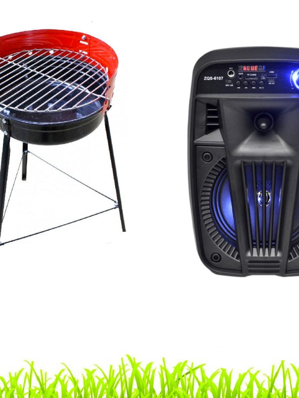 Boxa Activa Bluetooth 7S-6107 200W, Difuzor 6.5 INCH, Xtra Bass, Ecran LCD, Telecomanda + Gratar pentru Gradina Koopman