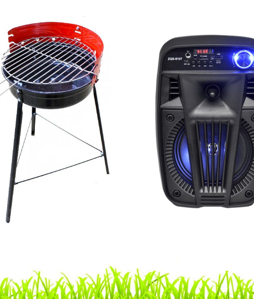 Boxa Activa Bluetooth 7S-6107 200W, Difuzor 6.5 INCH, Xtra Bass, Ecran LCD, Telecomanda + Gratar pentru Gradina Koopman