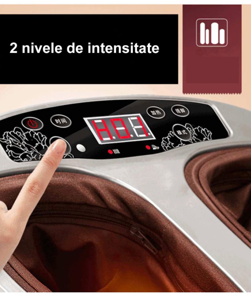 Aparat masaj, pentru picioare, infrarosu, presoterapie, 3 programe, husa detasabila, telecomanda