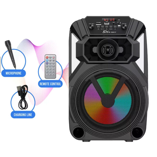 Boxa Bluetooth activa, portabila, ZQS 8127, microfon inclus, telecomanda, Bluetooth, AUX, Radio Fm, USB