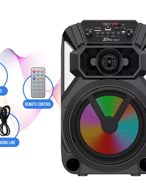 Boxa Bluetooth activa, portabila, ZQS 8127, microfon inclus, telecomanda, Bluetooth, AUX, Radio Fm, USB