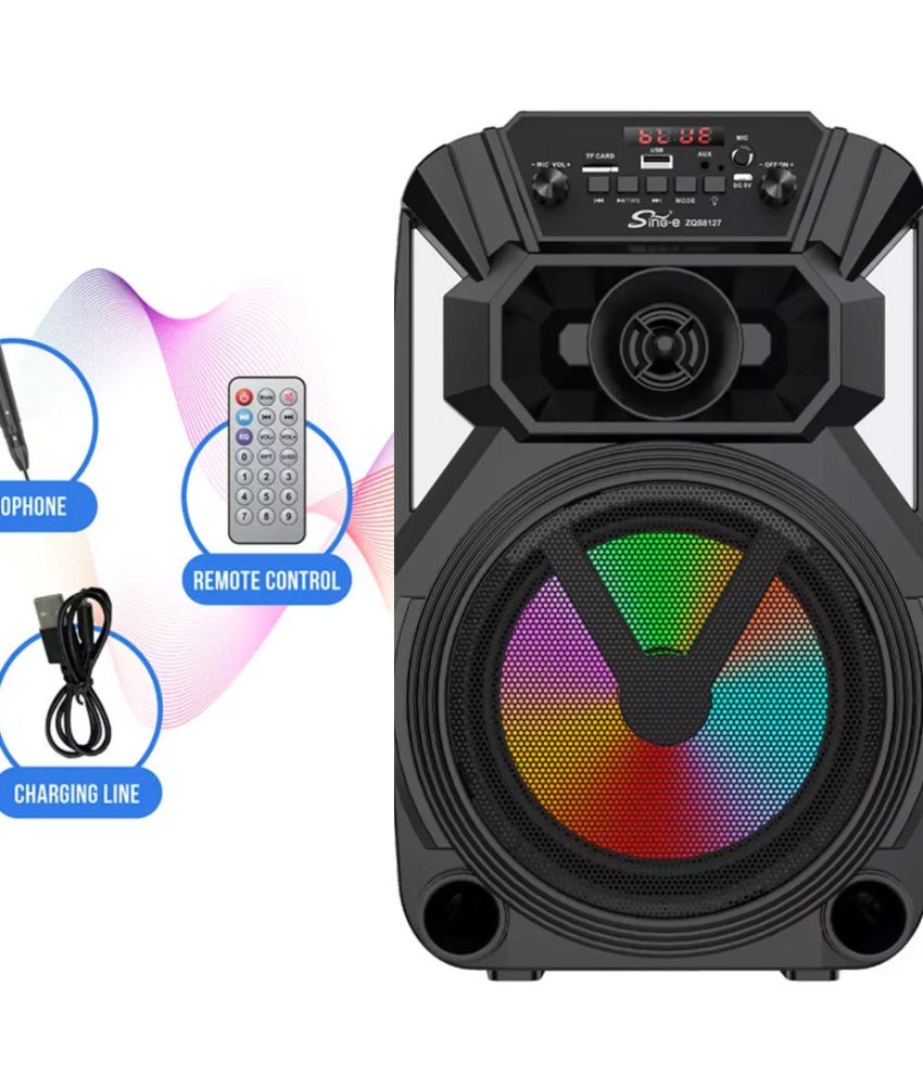 Boxa Bluetooth activa, portabila, ZQS 8127, microfon inclus, telecomanda, Bluetooth, AUX, Radio Fm, USB