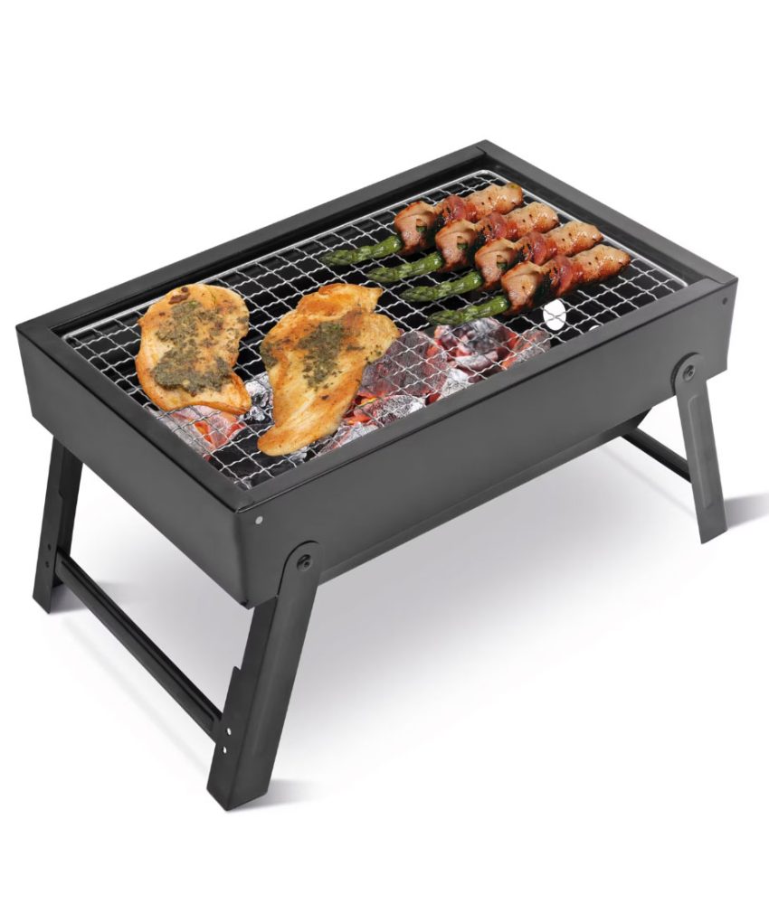 Gratar de gradina, barbeque, portabil, pliabil, tip valiza, grill detasabil