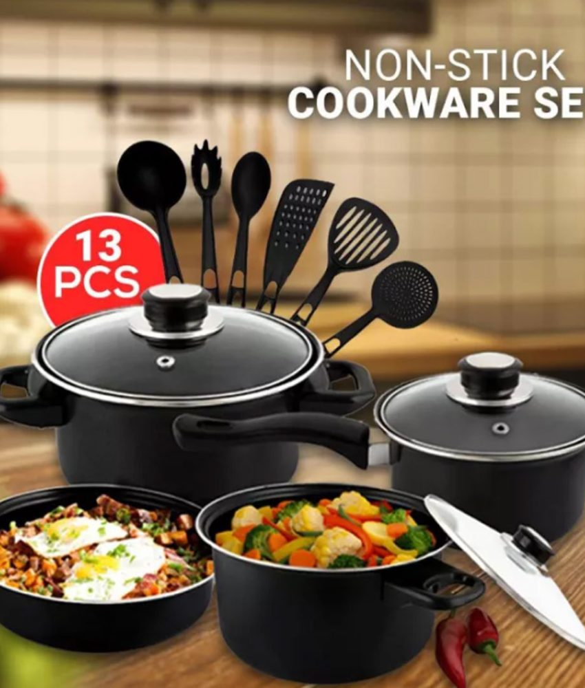 Set de gatit 13 piese Royal Mark, otel inoxidabil teflonat, non-stick, calitate superioara!