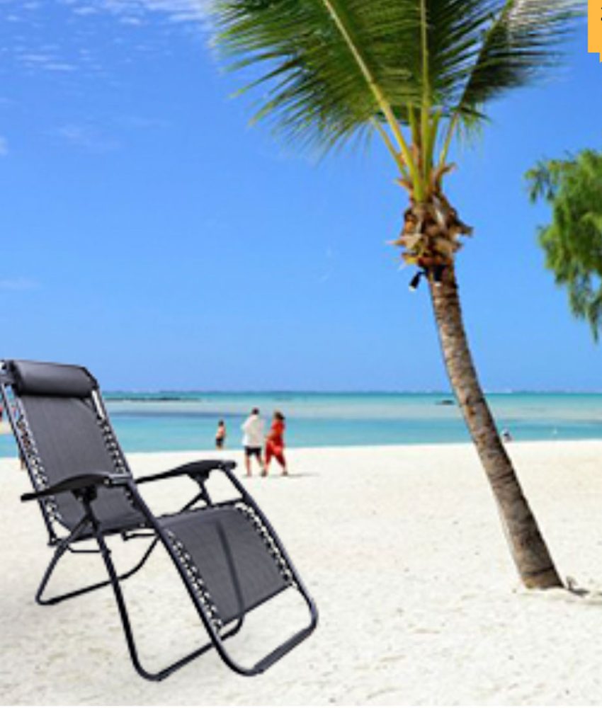 Set 2 Sezlonguri Relax, Tetiera detasabila, Pliabile, Reglabile, pentru Casa si Gradina 180×64.5×109.5 cm Negru