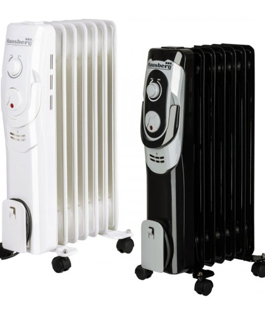 Calorifer electric Hausberg HB-8900AB, 1500 W, 7 elementi, 3 nivele de putere, termostat reglabil