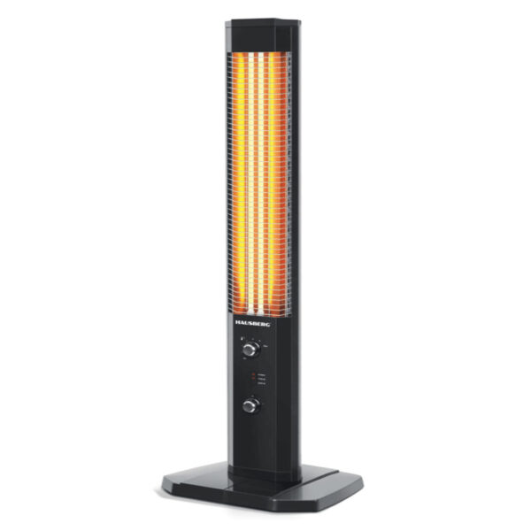 Radiator Electric Hausberg HB-8560, 2300W, Termostat Reglabil, Lampa de semnalizare pentru 3 pozitii, Negru