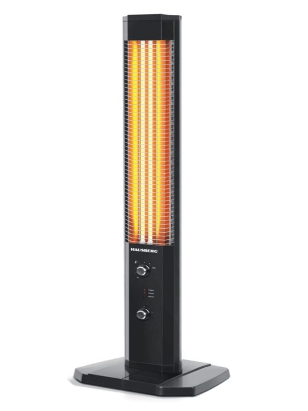 Radiator Electric Hausberg HB-8560, 2300W, Termostat Reglabil, Lampa de semnalizare pentru 3 pozitii, Negru