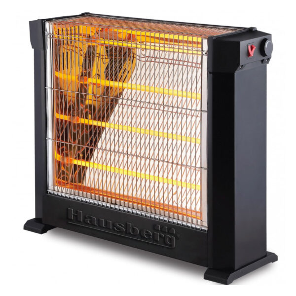 Radiator quartz Hausberg HB 8800, 2200 W, 4 tuburi quartz, 2 trepte putere, termostat reglabil