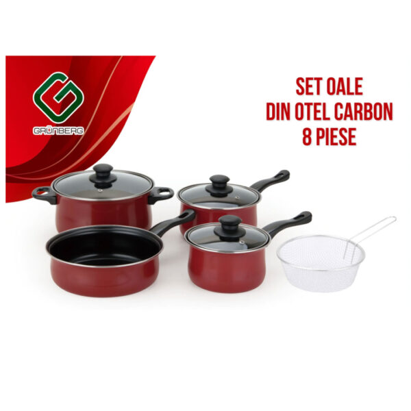 Set Oale din Otel Carbon 8 Piese Grunberg GR2460, Rosu