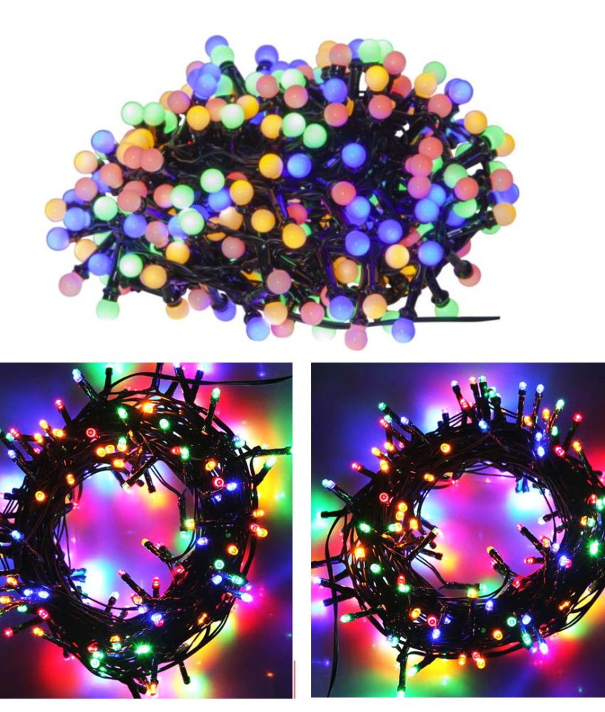 Instalatie luminoasa pentru interior/exterior cu LED 100 becuri, multicolor