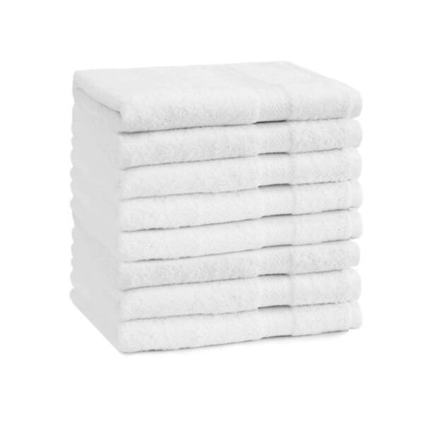 Set 6 prosoape de baie, Eco Line, bumbac 100%, 50x100cm, albe