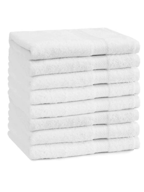 Set 6 prosoape de baie, Eco Line, bumbac 100%, 50x100cm, albe