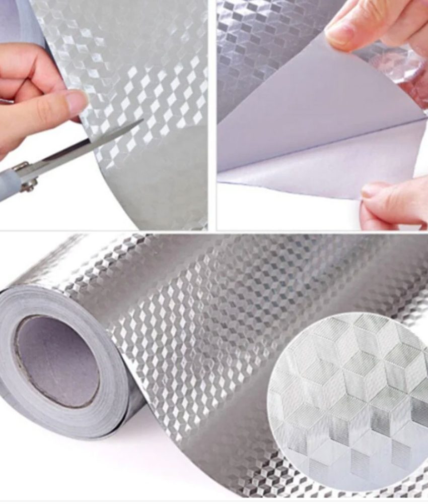 Autocolant universal model aluminiu, Elastix, pentru mobila, blat bucatarie, faianta, sertare, 3mx60cm sau 10mx60cm