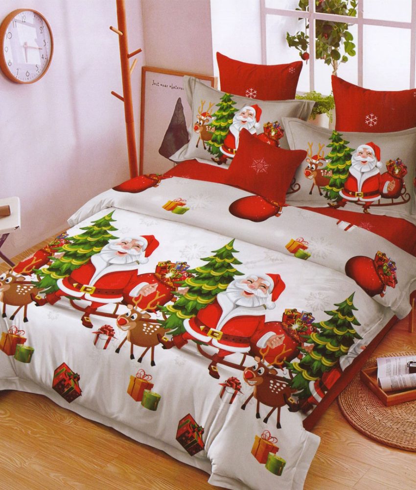 Lenjerie de pat ELVO CRĂCIUN pentru pat dublu, 4 piese, bumbac, diferite modele