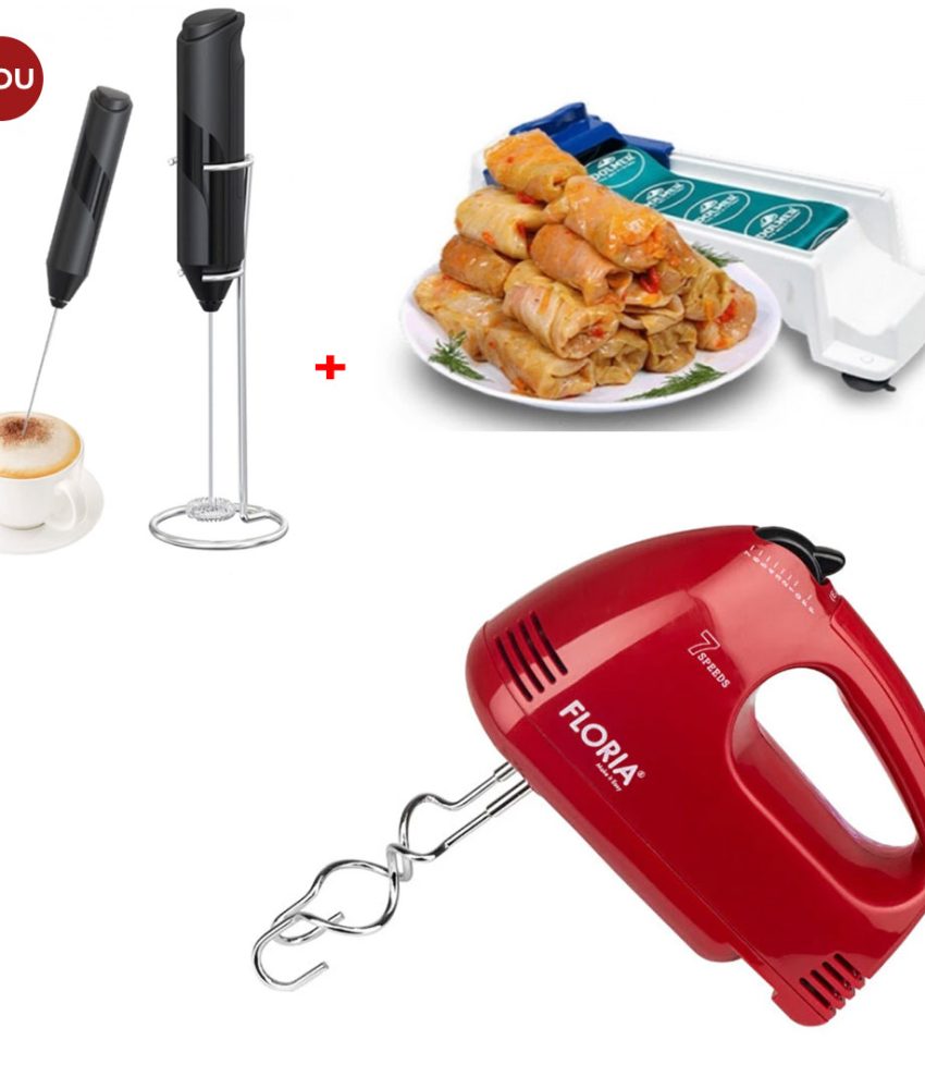 Pachet bucatarie! Mixer Electric cu 7 Viteze Zilan ZLN7567 + Aparat de facut sarmale dolmer + Aparat pentru Spumarea Laptelui, Otel Inoxidabil