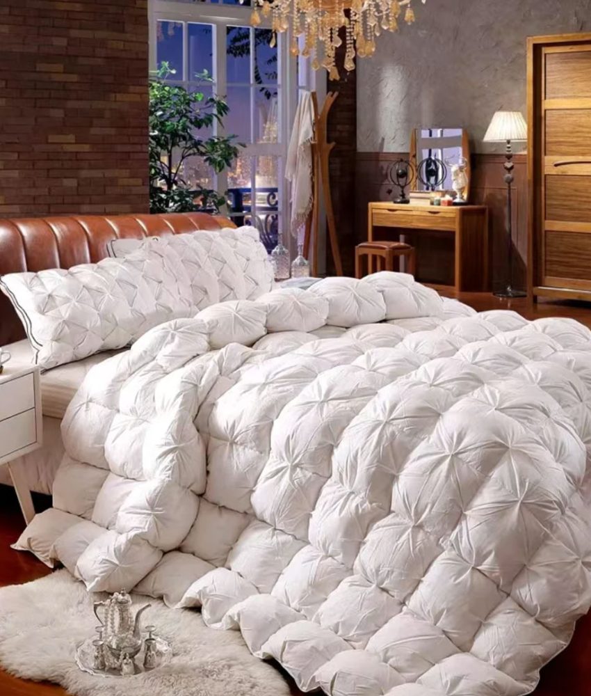 Pilota Luxury 100% puf de gasca, Ralex Pucioasa, calitatea I, casetata, 200x230cm, tesatura bumbac 100%