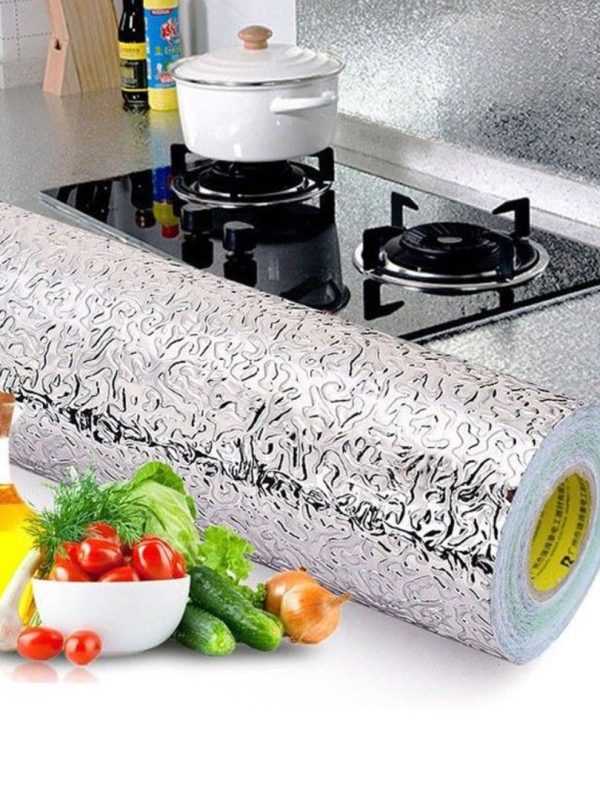 Autocolant universal model aluminiu, Elastix, pentru mobila, blat bucatarie, faianta, sertare, 3mx60cm sau 10mx60cm