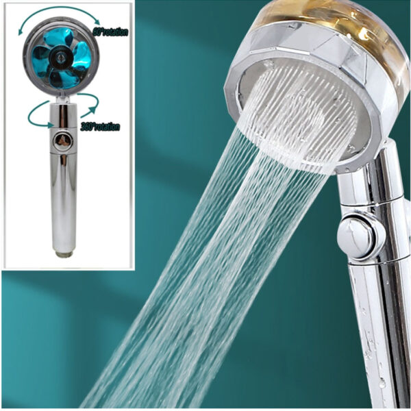 Cap de dus turbo, cu ventilator, Turbocharged Shower Head, 360 de grade, elice condus capete de duș, de înaltă presiune