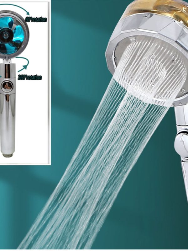 Cap de dus turbo, cu ventilator, Turbocharged Shower Head, 360 de grade, elice condus capete de duș, de înaltă presiune