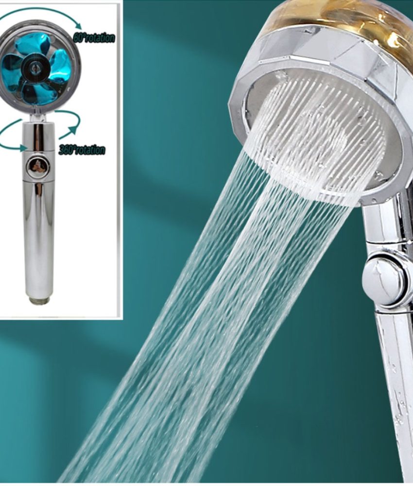 Cap de dus turbo, cu ventilator, Turbocharged Shower Head, 360 de grade, elice condus capete de duș, de înaltă presiune