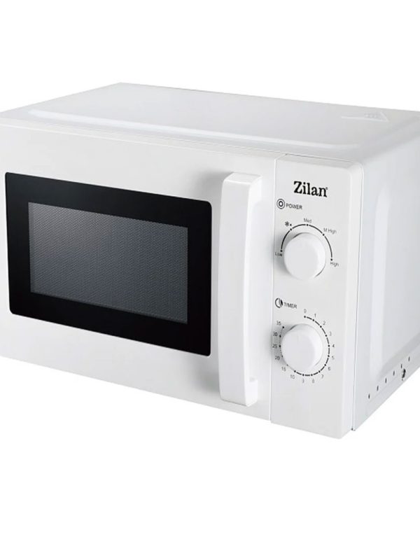 Cuptor cu microunde Zilan ZLN4667 Alb, putere 600 W, 20L, Timer, 5 nivele de putere