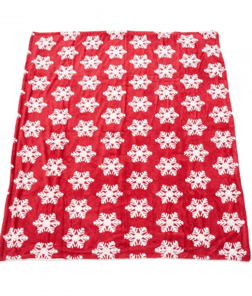 Patura fleece Heinner HR-BLKT127-SRED, Rosie Stars cu blanita