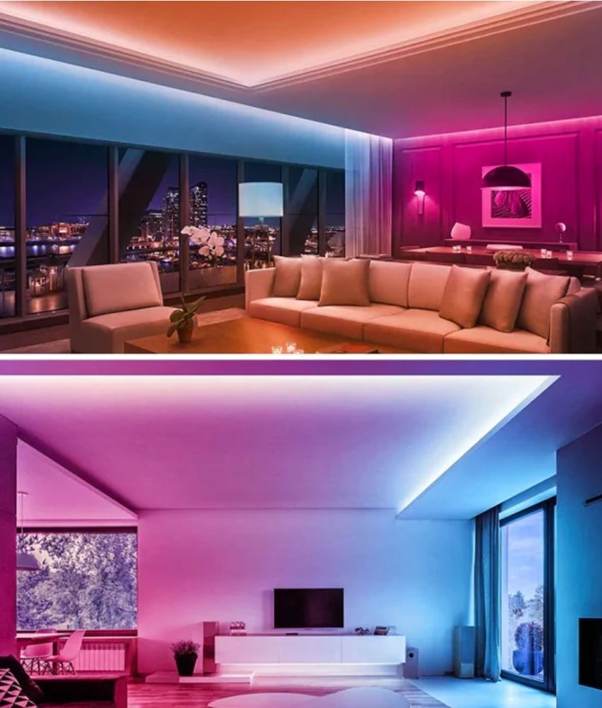 Banda LED multicolor, lungime 5 metri, controller, telecomanda si sursa de curent inclusa