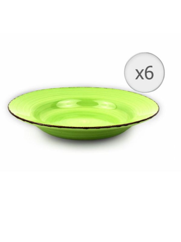Set 6 Farfurii adanci, pentru paste, Ceramica, 22cm