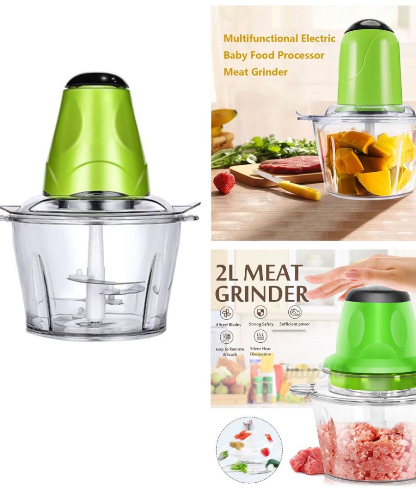 Chopper Electric, Toaca Legume/Fructe/Carne, Capacitate 2l, 4 lame Inox