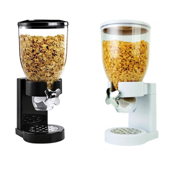 Dispenser cereale simplu, Negru/Alb