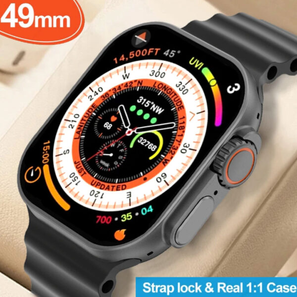 Ceas smart Ultra Series 8, NFC Bărbați/Femei, Apeluri Bluetooth, Brățară fitness, Ecran HD de 2 inchi