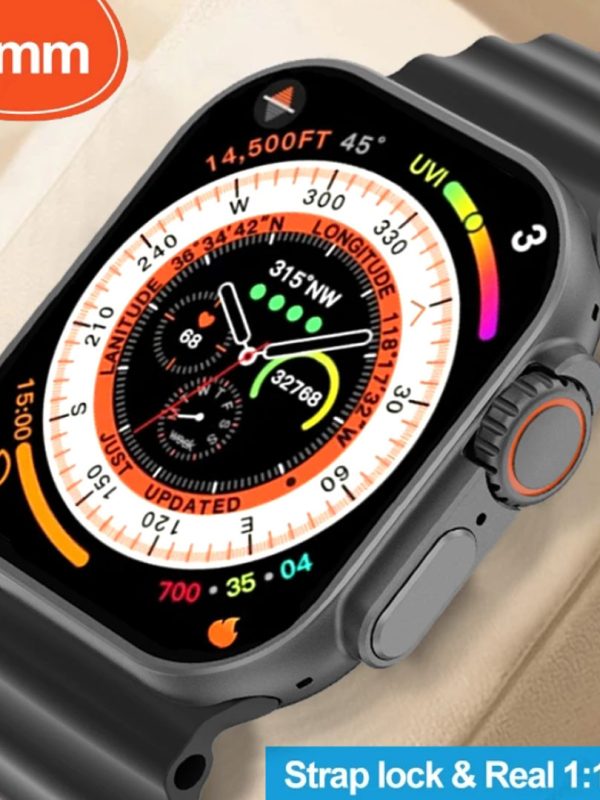 Ceas smart Ultra Series 8, NFC Bărbați/Femei, Apeluri Bluetooth, Brățară fitness, Ecran HD de 2 inchi