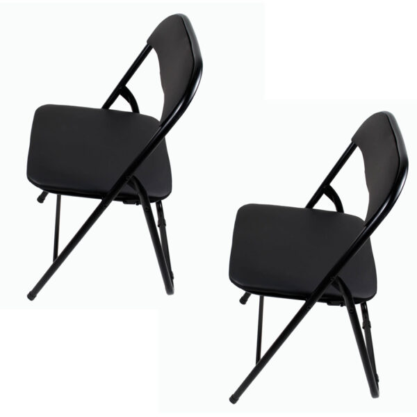 Set 2 scaune pliante pentru gradina sau interior, tapitat negru pliant / DSY 1115