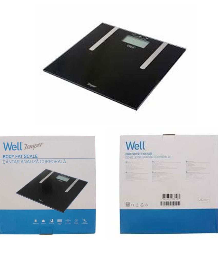 Cantar analiza corporala Well Temper, afisaj LCD, negru