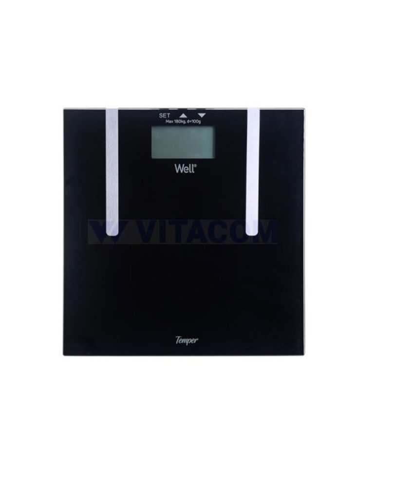 Cantar analiza corporala Well Temper, afisaj LCD, negru