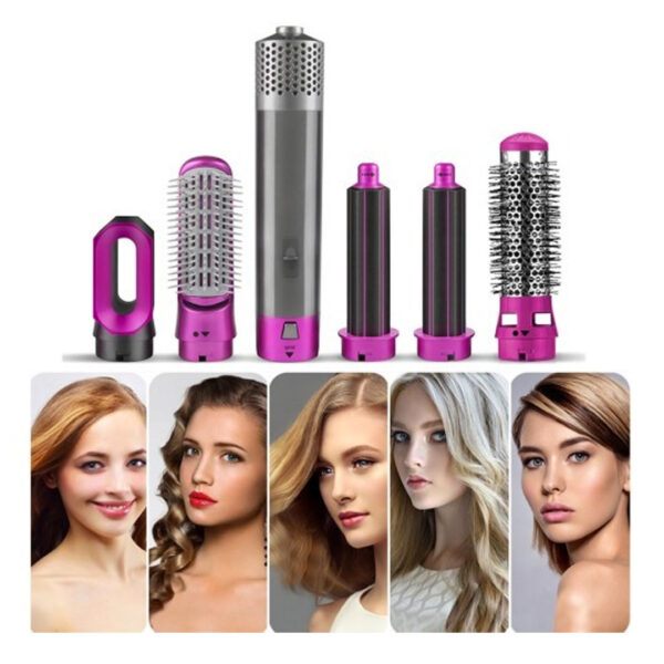 Ondulator Perie de Coafat 5 in 1 Multifunctionala Hot Air Styler, Multiple Accesorii incluse + Cadou coronita catifea