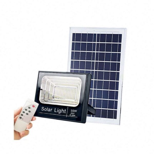Proiector profesional cu panou solar separat, 25W LED, cu telecomanda