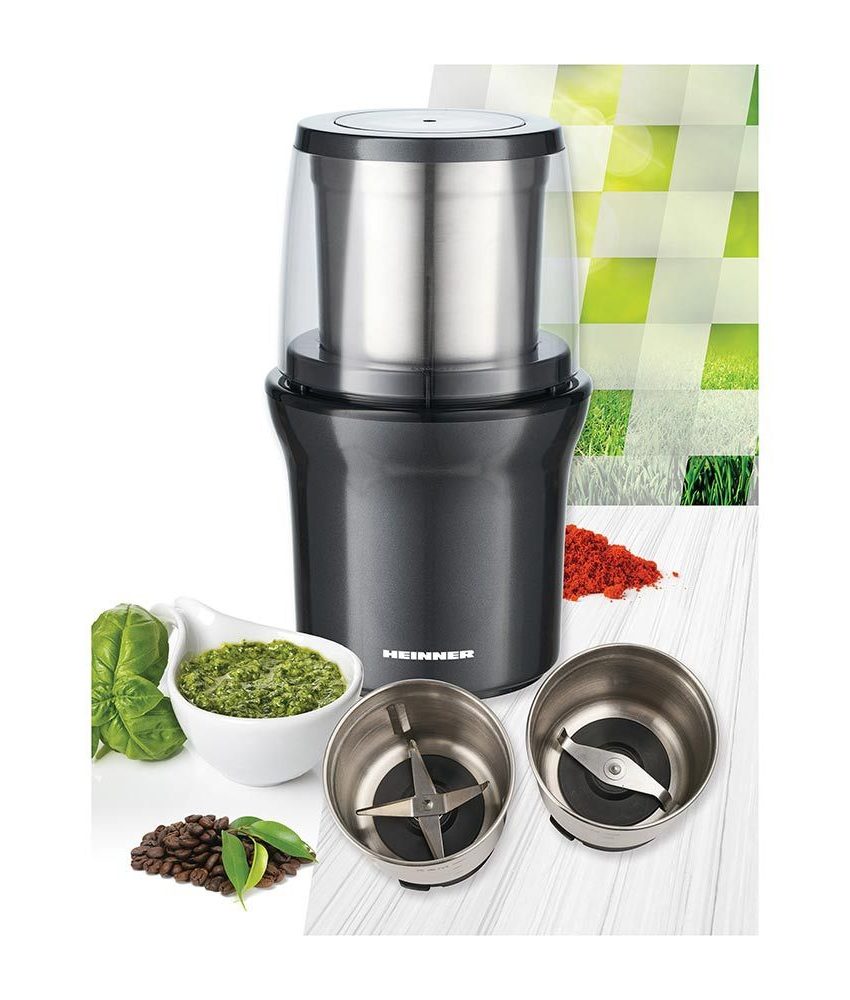 Rasnita electrica Heinner HCG-200DGIX2,rasnire umeda si uscata, 200 W, 70 G, Inox