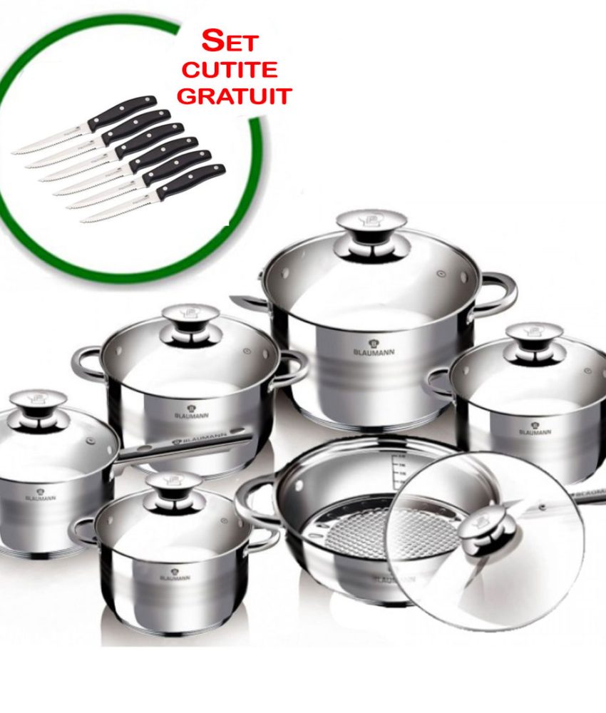 Set Oale Din Inox 12 Piese BL-1240 Blaumann, Gaz, Inductie, Electric + Set 6 cutite inox