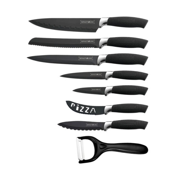 Set de 8 piese cutite elvetiene cu acoperire ceramica Royalty Line, RL-BLK7-W
